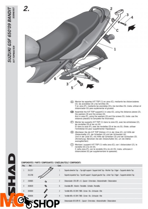 STELAŻ SHAD KSHS0BN69ST SUZUKI BANDIT 650 ABS - 11/16