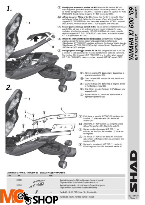 STELAŻ SHAD KSHY0XJ69ST YAMAHA DIVERSION XJ6 ABS - 09/16