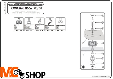 Stelaż centralny Givi 445FZ Kawasaki ER 6n /6f 650