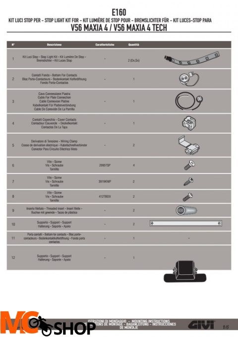 GIVI E160 ŚWIATŁO STOP DO KUFRA V56