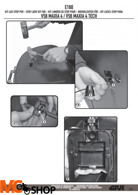 GIVI E160 ŚWIATŁO STOP DO KUFRA V56