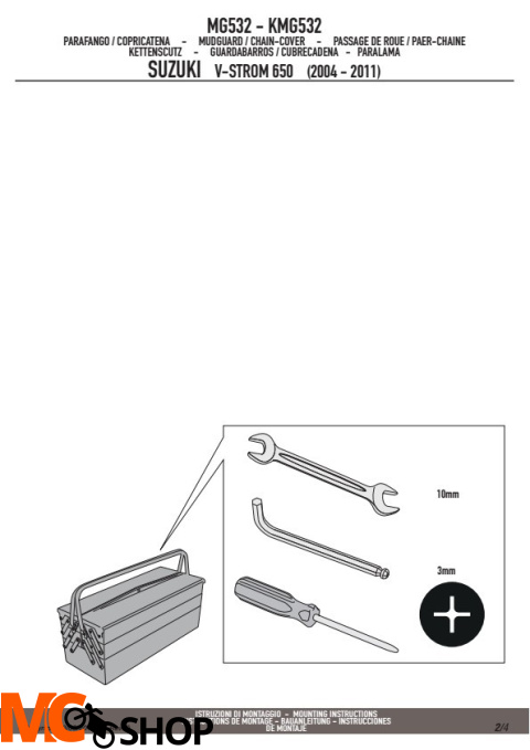 GIVI MG532 BŁOTNIK TYLNY SUZUKI DL 650 V-STROM (04 > 11)