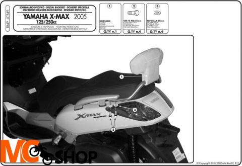 GIVI OPARCIE PASAŻERA YAMAHA X-MAX 125-250, MBK SKYCRUISER 125