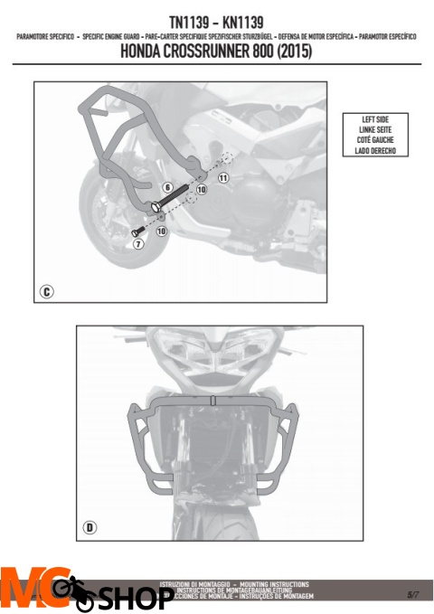 GIVI TN1139 Gmole -osłony silnika Crossrunner 800