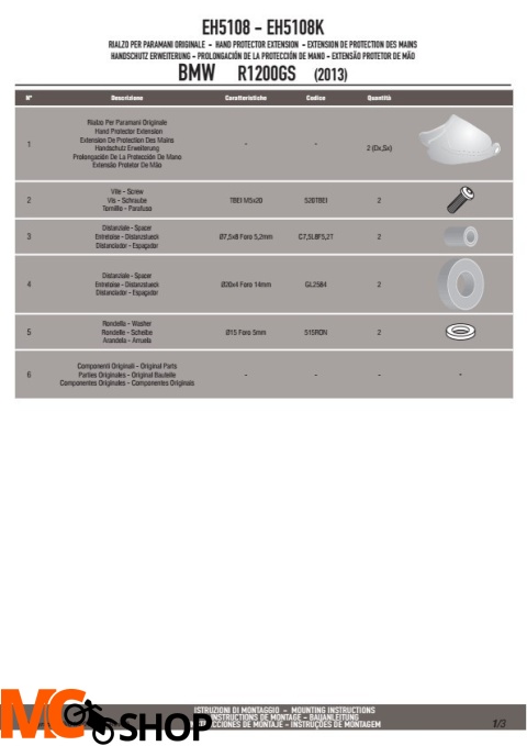 GIVI EH5108 PODWYŻSZENIE ORGINALNYCH HANDBARÓW BMW