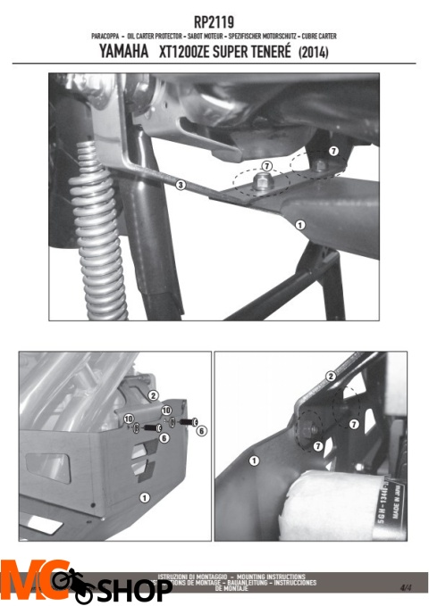GIVI RP2119 OSŁONA MISKI OLEJOWEJ YAMAHA XT 1200 Z