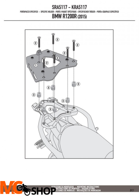 GIVI SRA5117 płyta aluminiowa R 1200 R /RS (15 > 16)