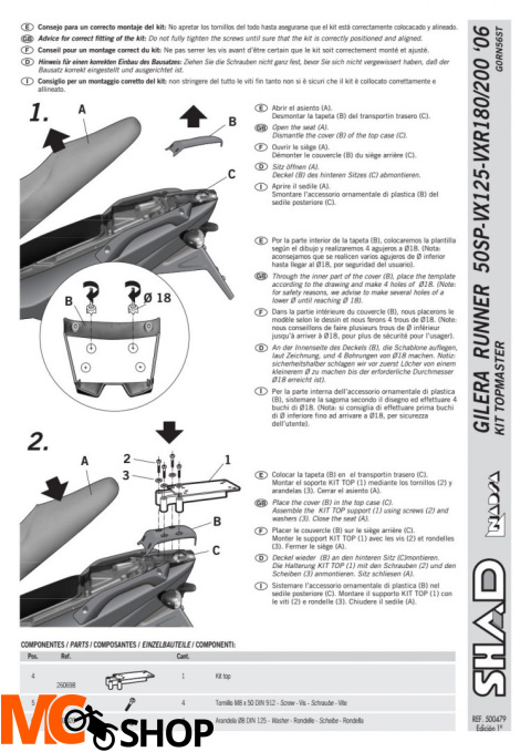 SHAD STELAŻ KUFRA TYŁ DO GILERA RUNNER