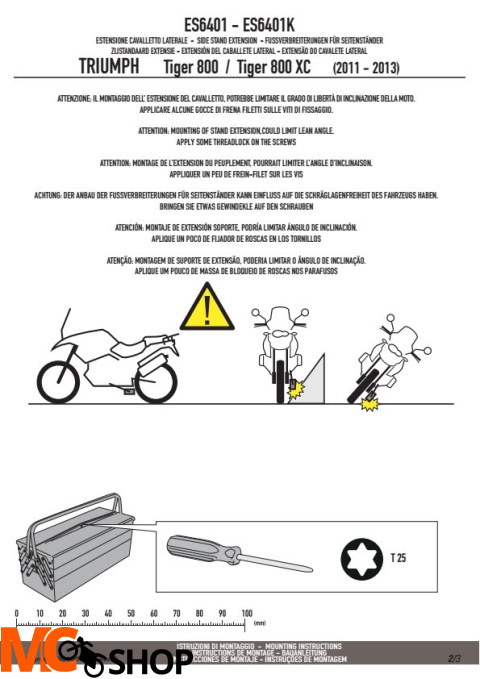 GIVI ES6401 POSZERZENIE STOPKI TRIUMPH TIGER 800/XC/XR