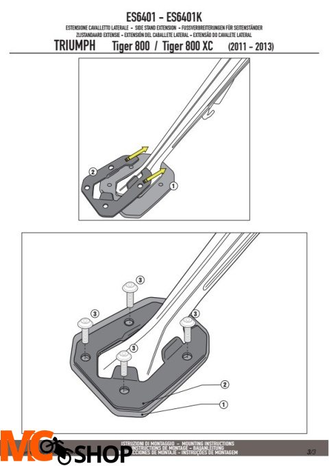 GIVI ES6401 POSZERZENIE STOPKI TRIUMPH TIGER 800/XC/XR