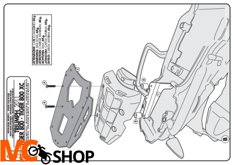 GIVI SRA6401 płyta aluminiowa monokey Tiger 800