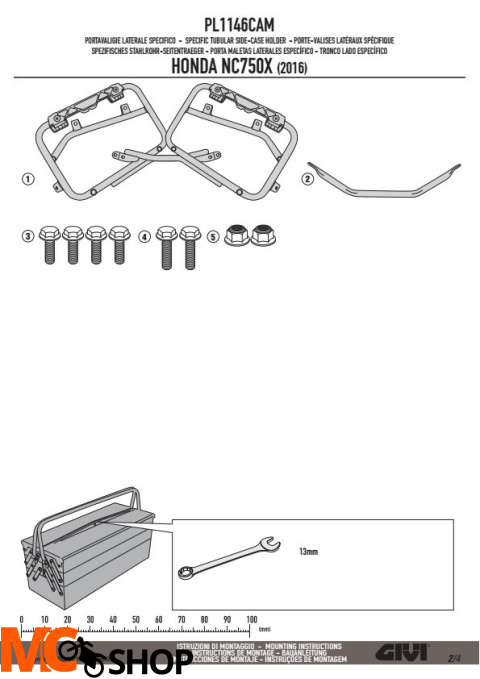 GIVI PL1146CAM stelaż boczny OUTBACK do NC750 (16-17)