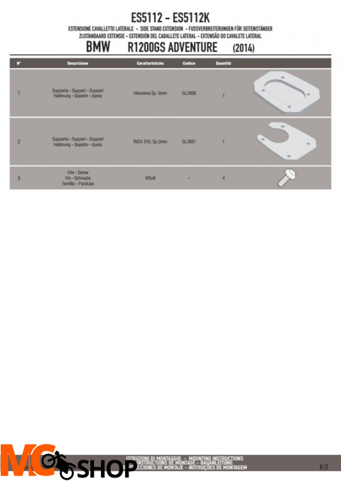 GIVI ES5112 POSZERZENIE STOPKI - BMW R 1200 GS ADVENTURE (14) 