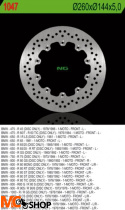 NG TARCZA HAMULCOWA PRZÓD BMW R45/60/65/75/80/90/100 (260X144X5) 10 OTWORÓW ŚR.5 NG1047