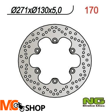 NG170 TARCZA HAMULCOWA KAWASAKI GPZ 500 S (90-03), GPZ 900R, GPZ600/750/900 (271x130x5)