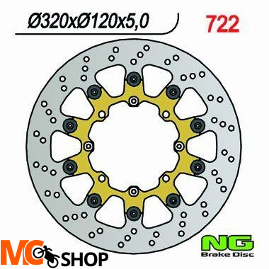 NG722 TARCZA HAMULCOWA HUSQVARNA SUPERMOTO (ŚR. 320MM) PŁYWAJĄCA (320x120x5)
