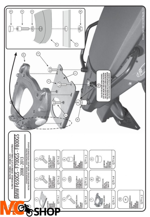 Stelaż Kappa KR5107 Bmw F650/700/800 GS 08-15