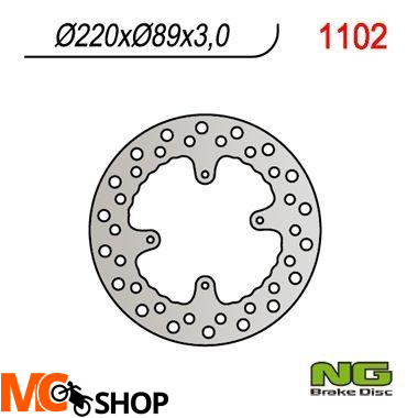 NG1102 TARCZA HAMULCOWA HONDA CR 80/85,CRF150R '07-'16 (220X88X3)