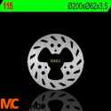 NG115 TARCZA HAMULCOWA GAS GAS 50/125/250, HM 50, PEUGEOT 50 (200X62X3,5)