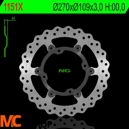NG1151X TARCZA HAMULCOWA KAWASAKI KXF 250/450 15-16 PŁYWAJĄCA 270MM (270X109X3,0) 4 OTWORY O ŚR. 9,5MM