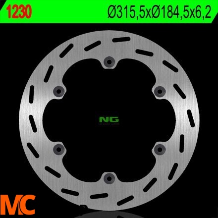 NG1230 TARCZA HAMULCOWA HONDA ST 1100 PANEUROPEAN '91-'01, ST 1300 '02-'15, CTX 1300 '15, GL 1500 SE '90-'98 (315,5X184,5X6,2)