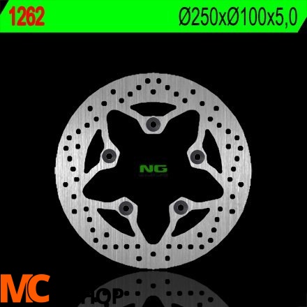 NG1262 TARCZA HAMULCOWA KAWASAKI ZRX 1100/1200 '99-'06, ZZR 1200 '02-'05 (220X100X5) (5X10,5MM)