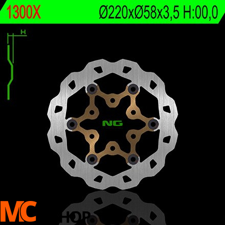 NG1300X TARCZA HAMULCOWA CPI/HONDA/MBK/TGB/YAMAHA (220X58X2,5)(3X10,5MM) PŁYWAJĄCA