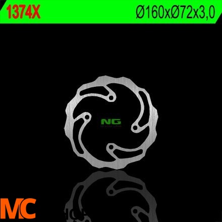 NG1374X TARCZA HAMULCOWA KTM SX 50 '08-'15, SX 50 '14-'15 (TYŁ) (160X73X3) (4X6,5MM)