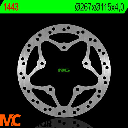 NG1443 TARCZA HAMULCOWA YAMAHA 125/150 X-ENTER '12-16 (267X115X4,0) (5X8,5MM)