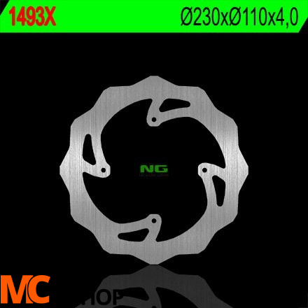 NG1493X TARCZA HAMULCOWA KTM FREERIDE '15 (230X110X4) (4X6,5MM)