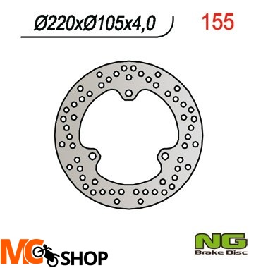 NG155 TARCZA HAMULCOWA HONDA X8R 98-04 (220x105x4)