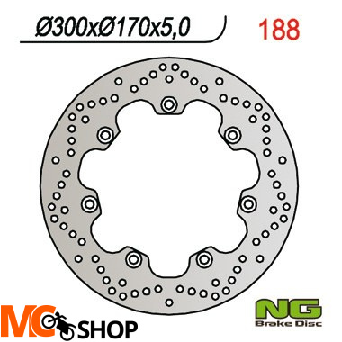 NG188 TARCZA HAMULCOWA PRZÓD/TYŁ KAWASAKI GPZ 1100/VN 1500 (300x170x5)