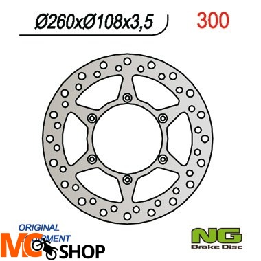 NG300 TARCZA HAMULCOWA GAS GAS 125 94-99 (260x108x3,5)