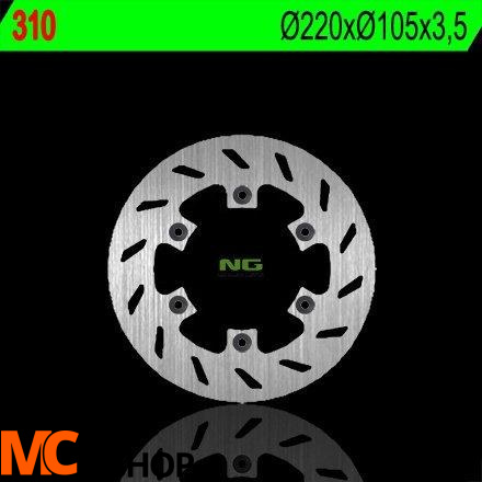 NG310 TARCZA HAMULCOWA RIEJU 50 RS1 '97-'98, MALAGUTI 50, BETA RR 50/125 (220X105X3,5) (6X6,5MM)
