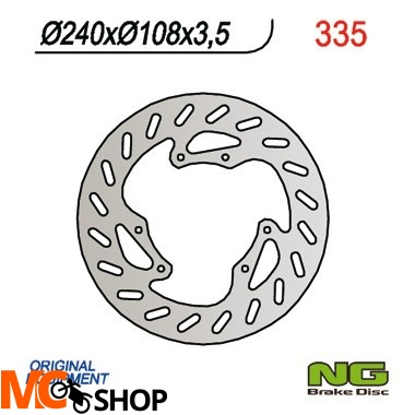 NG335 TARCZA HAMULCOWA DERBI 50 SENDA R/R-RACER/X-TREME/X-RACE '00-'09 (240x108x3,5)