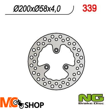 NG339 TARCZA HAMULCOWA MALAGUTI 50 CIAK/F12 (200x58x4)