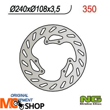 NG350 TARCZA HAMULCOWA YAMAHA DT 50R 03-08 (240x108x3,5)