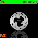 NG658 TARCZA HAMULCOWA YAMAHA MAJESTY 125 '01-'08, MBK 125 SKYLINER '99-'03 (190X63X5) (3X8,5MM)