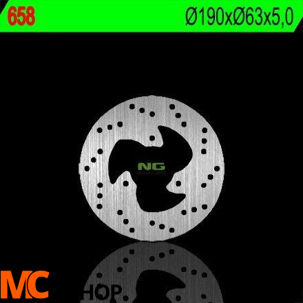 NG658 TARCZA HAMULCOWA YAMAHA MAJESTY 125 '01-'08, MBK 125 SKYLINER '99-'03 (190X63X5) (3X8,5MM)