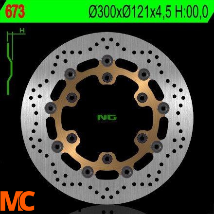 NG673 TARCZA HAMULCOWA SUZUKI DR 650 '91-'95, DR 800 '89-'96, XF 650 FREEWIND '97-'02, M 800 INTRVDRE '08-'15 (300X121X4,5)