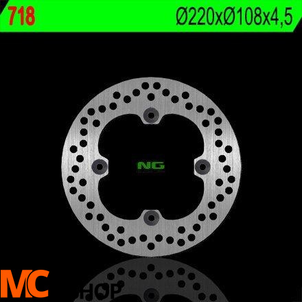NG718 TARCZA HAMULCOWA DUCATI 748/749/916/996/998 '95-'02 (220X108X4,5) (4X8,5MM)