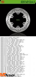 NG783 TARCZA HAMULCOWA YAMAHA XJ 600/900, XJR1300, MT01, XV 750/1100 (267X132X4)