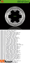 NG783 TARCZA HAMULCOWA YAMAHA XJ 600/900, XJR1300, MT01, XV 750/1100 (267X132X4)