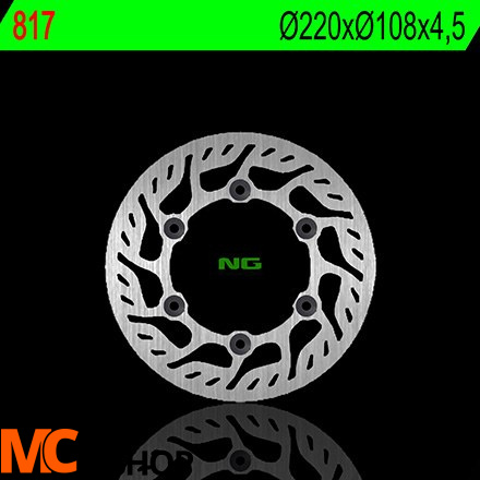 NG817 TARCZA HAMULCOWA GAS GAS 50/125/200/250/300/450/500/515 (220X108X4,5)