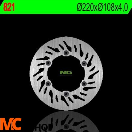 NG821 TARCZA HAMULCOWA GAS GAS 125/200/250/400/450/515 (220X108X4) (6X6,5MM)