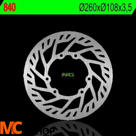 NG840 TARCZA HAMULCOWA DERBI 50/125, SHERCO 50/125/290 (260X108X3,5) (6X6,5MM)