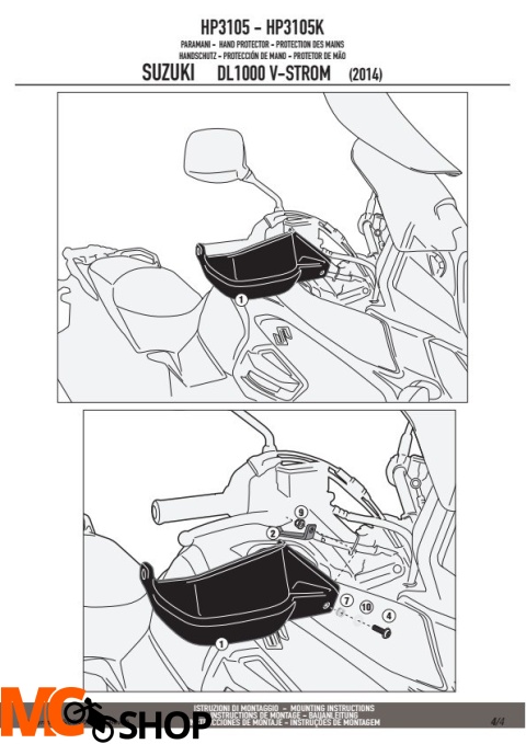 GIVI HP3105 DODATKOWE HANDBARY - SUZUKI DL1000/DL650 V-STROM