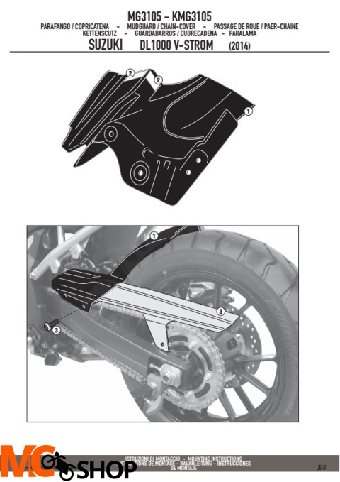 GIVI MG3105 BŁOTNIK TYLNY - SUZUKI DL 1000 V-STORM (14-15)