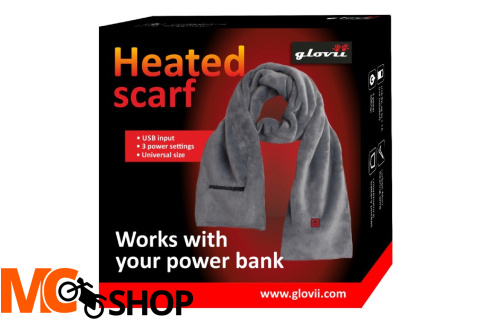 GLOVII GA1W Ogrzewany szalik biały