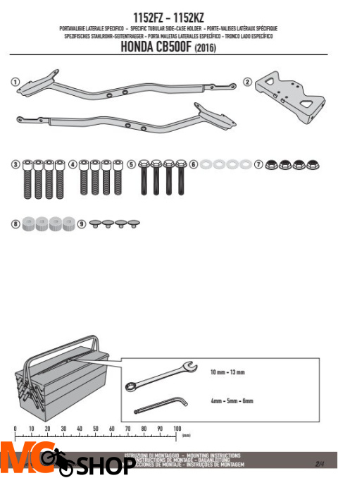 GIVI 1152FZ STELAŻ KUFRA CENTRALNEGO (BEZ PŁYTY) - HONDA CB 500 F (16)